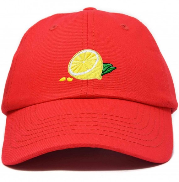 Baseball Caps Lemon Hat Baseball Cap - Red - C018M7U8ICE