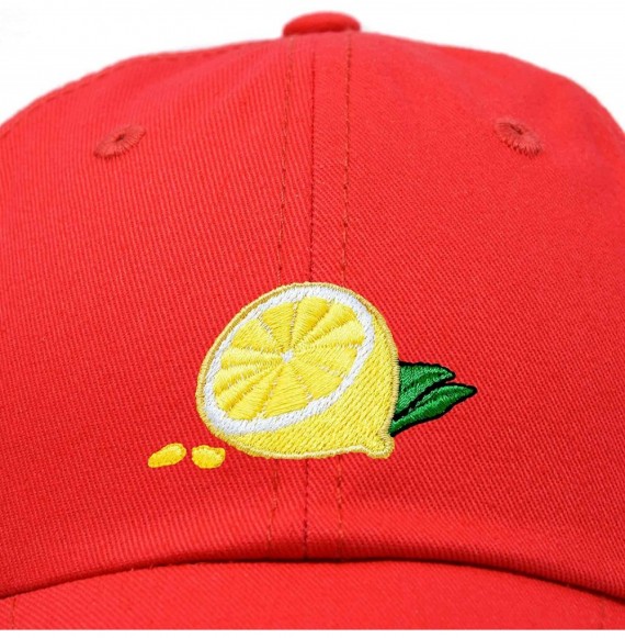 Baseball Caps Lemon Hat Baseball Cap - Red - C018M7U8ICE