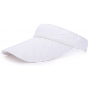 Sun Hats Women's Solid Sports Outdoor Adjustable Visor Blank Sun Hat - White - CA12CW94WST