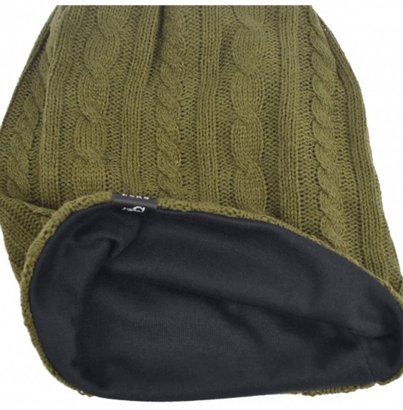 Skullies & Beanies Men's Cool Cotton Beanie Slouch Skull Cap Long Baggy Hip-hop Winter Summer Hat - Cable-green - CU185T77CEI