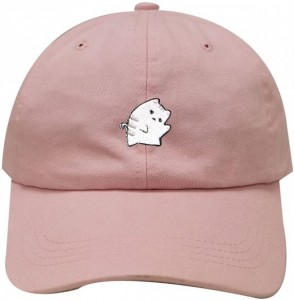 Baseball Caps Cute Cat Cotton Baseball Dad Cap - Pink - C81832ZUX0U