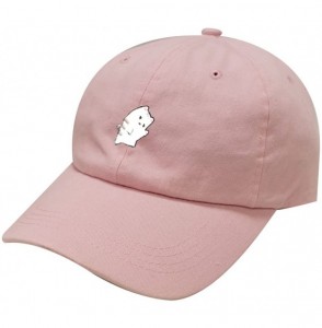 Baseball Caps Cute Cat Cotton Baseball Dad Cap - Pink - C81832ZUX0U