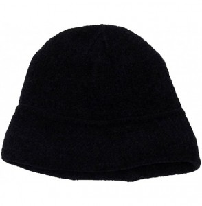 Skullies & Beanies Women Chenille Solid Skull Cap W/Fleece Lining(Small) - Black - CH11Q5DBR5F