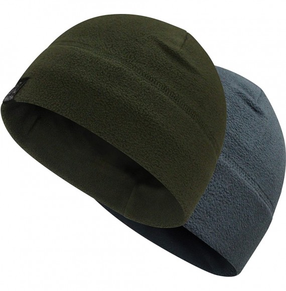 Skullies & Beanies Tactical Fleece Watch Cap Beanie - Skull Cap Fleece Hat - Mens & Women - [2-pack] 1-black & 1-od Green - C...