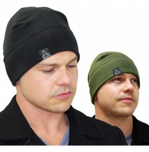 Skullies & Beanies Tactical Fleece Watch Cap Beanie - Skull Cap Fleece Hat - Mens & Women - [2-pack] 1-black & 1-od Green - C...