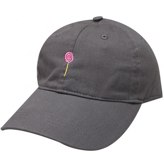 Baseball Caps Lollipop Cotton Baseball Dad Cap - Dark Grey - C1182ECMGL0