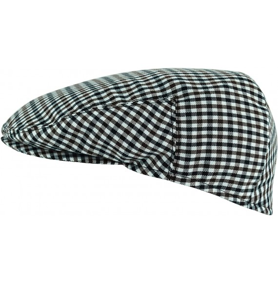 Newsboy Caps Men's Light Weight Tweed Plaid Summer Newsboy Flat Ivy Driving Cap - Black-white Check - CL18UNKIRXC