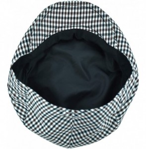 Newsboy Caps Men's Light Weight Tweed Plaid Summer Newsboy Flat Ivy Driving Cap - Black-white Check - CL18UNKIRXC