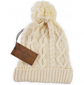 Skullies & Beanies Aran Knitted Bobble Hat Cream Color - CN11ADIGDO7