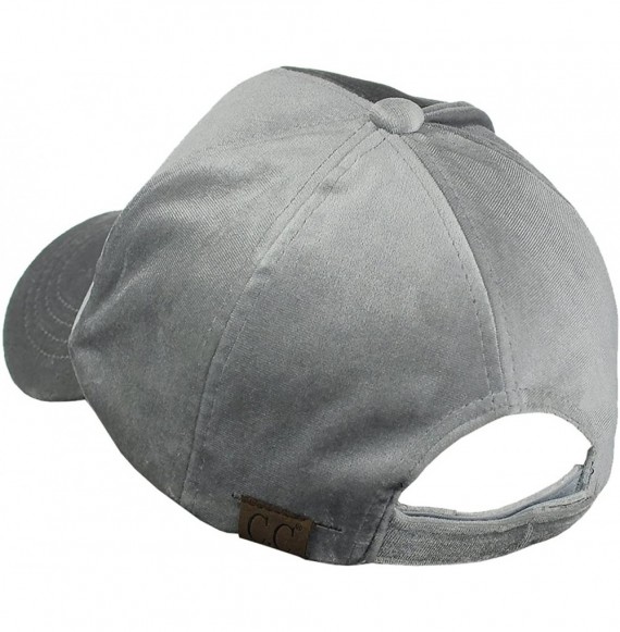 Baseball Caps Unisex Soft Velvet Crushable Blank Adjustable Baseball Cap Hat - Light Gray - C3187DR2M2G