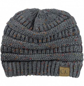 Skullies & Beanies Unisex Colorful Confetti Soft Stretch Cable Knit Beanie Skull Cap - Melange Gray - CJ12709GP6D