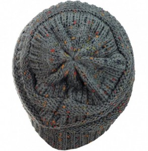 Skullies & Beanies Unisex Colorful Confetti Soft Stretch Cable Knit Beanie Skull Cap - Melange Gray - CJ12709GP6D