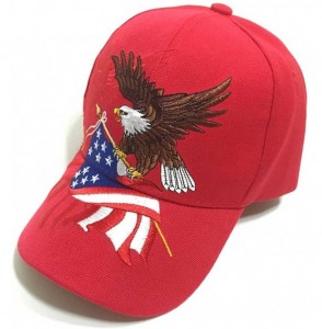 Baseball Caps Patriotic American Flag Design Baseball Cap USA 3D Embroidery - Red - CQ120BP8HOB