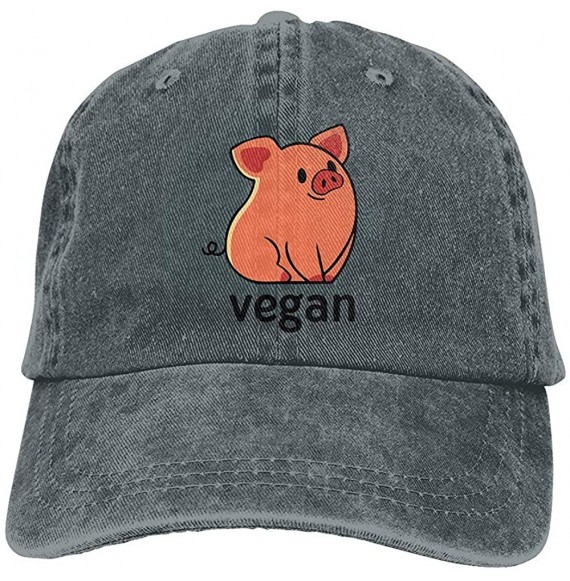 Baseball Caps Mens Womens Baseball Cap Hat Vegan Pig Vintage Denim Cabbie Cap for Men - CC18S830XDD