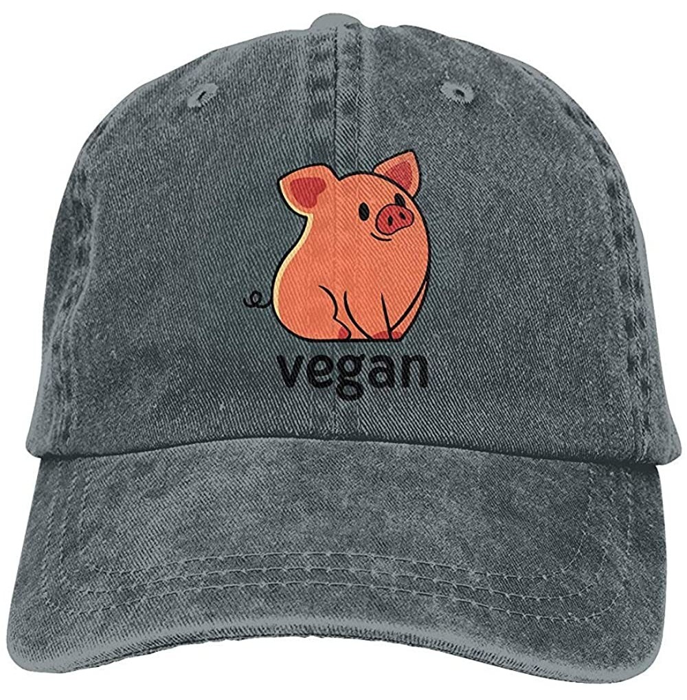 Baseball Caps Mens Womens Baseball Cap Hat Vegan Pig Vintage Denim Cabbie Cap for Men - CC18S830XDD