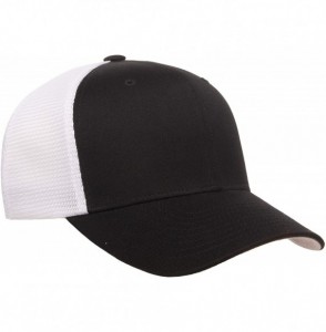 Baseball Caps Flexfit Men's 110 Mesh Cap - Black/White - CA18TRGGCXH