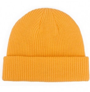 Skullies & Beanies Slouchy Beanie Hats Winter Knitted Caps Soft Warm Ski Hat Unisex - Orange Yellow - CF196D56U56