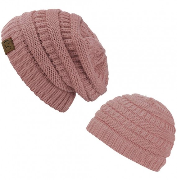 Skullies & Beanies Mommy/Daughter Soft Beanie Combo - Indie Pink - CV18HZ3HQ8Z