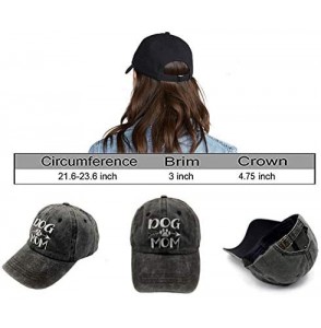 Baseball Caps Women's Embroideried Dog Mom Baseball Caps Adjustable Distressed Vintage Dad Hats - Black - C818T442DG7