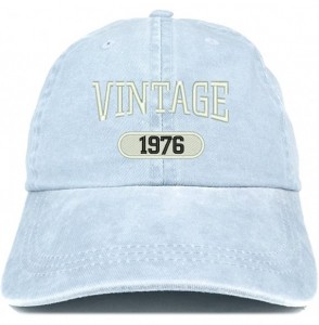 Baseball Caps Vintage 1976 Embroidered 44th Birthday Soft Crown Washed Cotton Cap - Light Blue - CN180WUW5HI