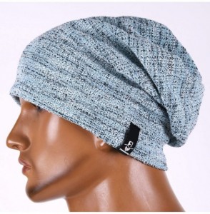 Skullies & Beanies Men's Oversize Slouch Beanie Slouchy Skullcap Large Baggy Hat - Multi-bluish - CU18AKU2XGM