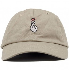 Baseball Caps Kpop Heart Symbol Embroidered Low Profile Soft Crown Unisex Baseball Dad Hat - Vc300_khaki - CQ18SC8WW4N