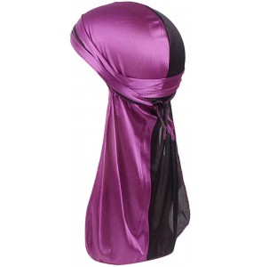 Skullies & Beanies Unisex Men Women's Fashion Velvet Bandana Hat Durag Rag Tail Headwrap Headwear - Purple 1 - CJ18TEC90WC