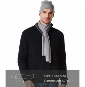 Skullies & Beanies Men's 100% Merino Wool Scarf- Beanie Hat Gift Box Set - Medium Grey - CS193WI67GK