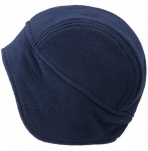 Skullies & Beanies Skull Cap with Ear Flaps- Winter Windproof Soft Warm Fleece Beanie Hats - Navy Blue-b - CN193G5O7OY