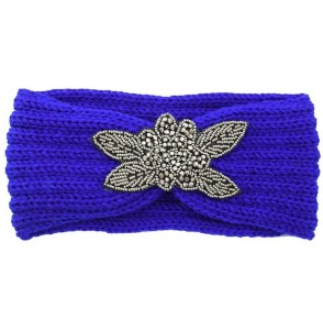 Cold Weather Headbands Chunky Headbands Warmers Crochet - Blue - CZ192H0S4UY