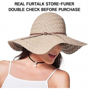 Sun Hats Summer Beach Sun Hats for Women UPF Woman Foldable Floppy Travel Packable UV Hat Cotton- Wide Brim Hat - A-khaki - C...