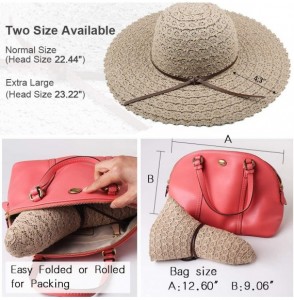 Sun Hats Summer Beach Sun Hats for Women UPF Woman Foldable Floppy Travel Packable UV Hat Cotton- Wide Brim Hat - A-khaki - C...