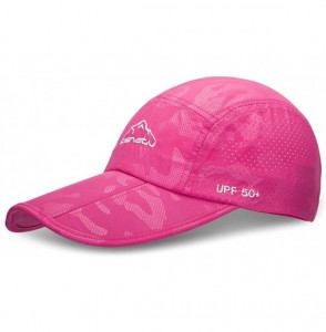 Sun Hats UPF50+ Protect Sun Hat Unisex Outdoor Quick Dry Collapsible Portable Cap - C-rose Red - CF182XQRGIM