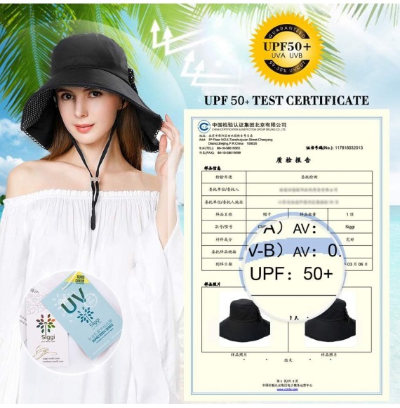 Sun Hats UV Protection Sun Hats Packable Summer Hat Women w/Ponytail Chin Strap 55-61CM - 69053_black - CG18TM08WS5