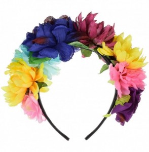 Headbands Day of The Dead Headband Costume Rose Flower Crown Mexican Headpiece BC40 - A Frida Kalo Crown - C618H3MECUY