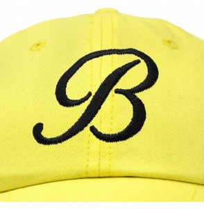 Baseball Caps Initial Hat Letter B Womens Baseball Cap Monogram Cursive Embroidered - Minion Yellow - CG18TTNIC4A