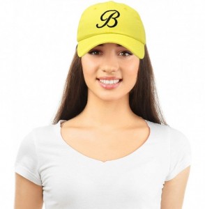 Baseball Caps Initial Hat Letter B Womens Baseball Cap Monogram Cursive Embroidered - Minion Yellow - CG18TTNIC4A