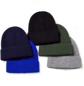 Skullies & Beanies Short Fisherman Beanie Hats for Men Wool Knitted Caps for Men Baggy Women Skull Cap - Navy Blue - C81938N5KUS