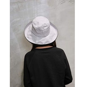 Sun Hats Women Reversible Bucket Hat UV Sun Protection Wide Brim Foldable Floppy Bucket Hat - 1gray-black - CE18NZZ9LEA