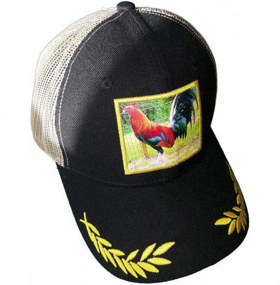 Baseball Caps hat Rooster for Men Unisex Animal Mesh Trucker Hat Snapback Square Patch Baseball Caps Black - C319629Z8IH