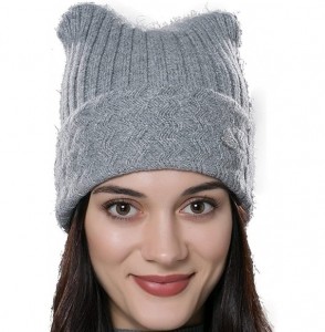 Skullies & Beanies Womens Autumn Knit Wool Hat Winter Unisex Beanie Cap Multicolor - Light Gray - CG12N2H40R7