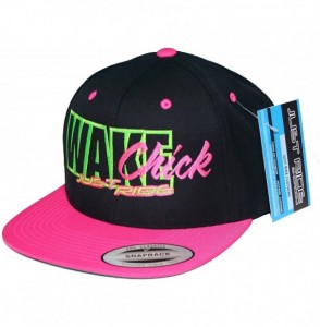 Baseball Caps Wake Chick Hat Flat Bill Snapback - Pink - C512DNTN6WZ