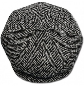 Newsboy Caps Herringbone Big Apple Duckbill Ivy Newsboy Irish Tweed Cap Hat - Black - CT11KIPIKXX