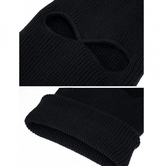 Balaclavas 2 Pieces Knitted Full Face Cover Ski Mask Winter Balaclava Face Mask for Adult Supplies - Black - CI18ZA73A2Y