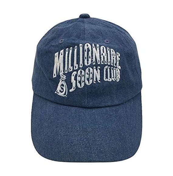 Baseball Caps Millionaire Dad Hat Baseball Cap Embroidered Dad Hat Adjustable Strapback Caps - Denim - CH193Z3H7GW