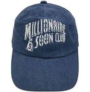 Baseball Caps Millionaire Dad Hat Baseball Cap Embroidered Dad Hat Adjustable Strapback Caps - Denim - CH193Z3H7GW