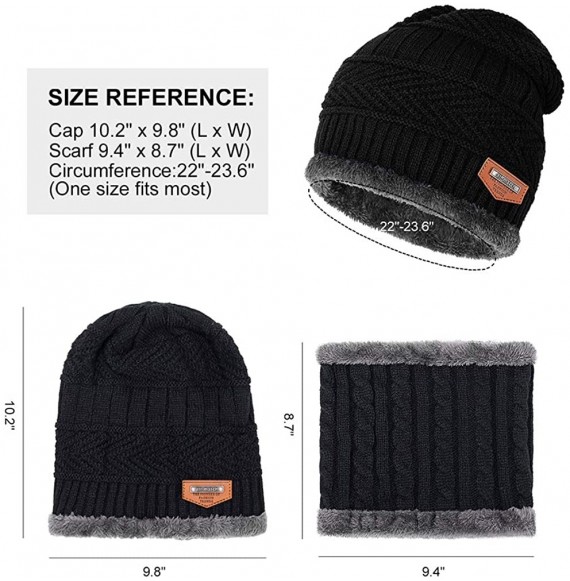 Skullies & Beanies Warm Winter Beanie Hat & Scarf Set Stylish Knit Skull Cap for Men Women - 03 Gray - C01888O9CDC