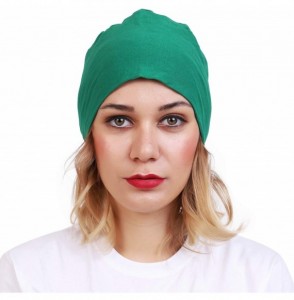 Skullies & Beanies Women's Cotton Under Hijab Caps (Multicolours- Free Size) - Green - C518DOHZKW9