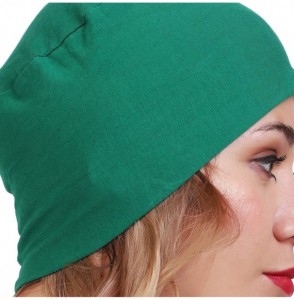 Skullies & Beanies Women's Cotton Under Hijab Caps (Multicolours- Free Size) - Green - C518DOHZKW9