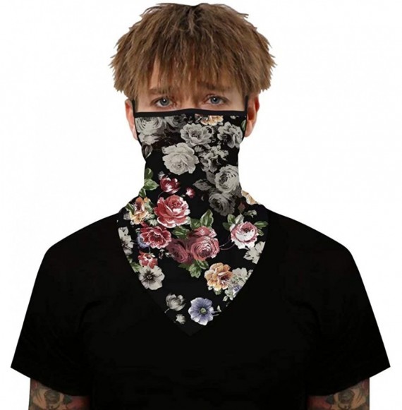 Balaclavas Face Scarf Bandana Ear Loops Face Mask Rave Balaclava Men Women Neck Gaiters Dust Wind Motorcycle Mask Headwear - ...